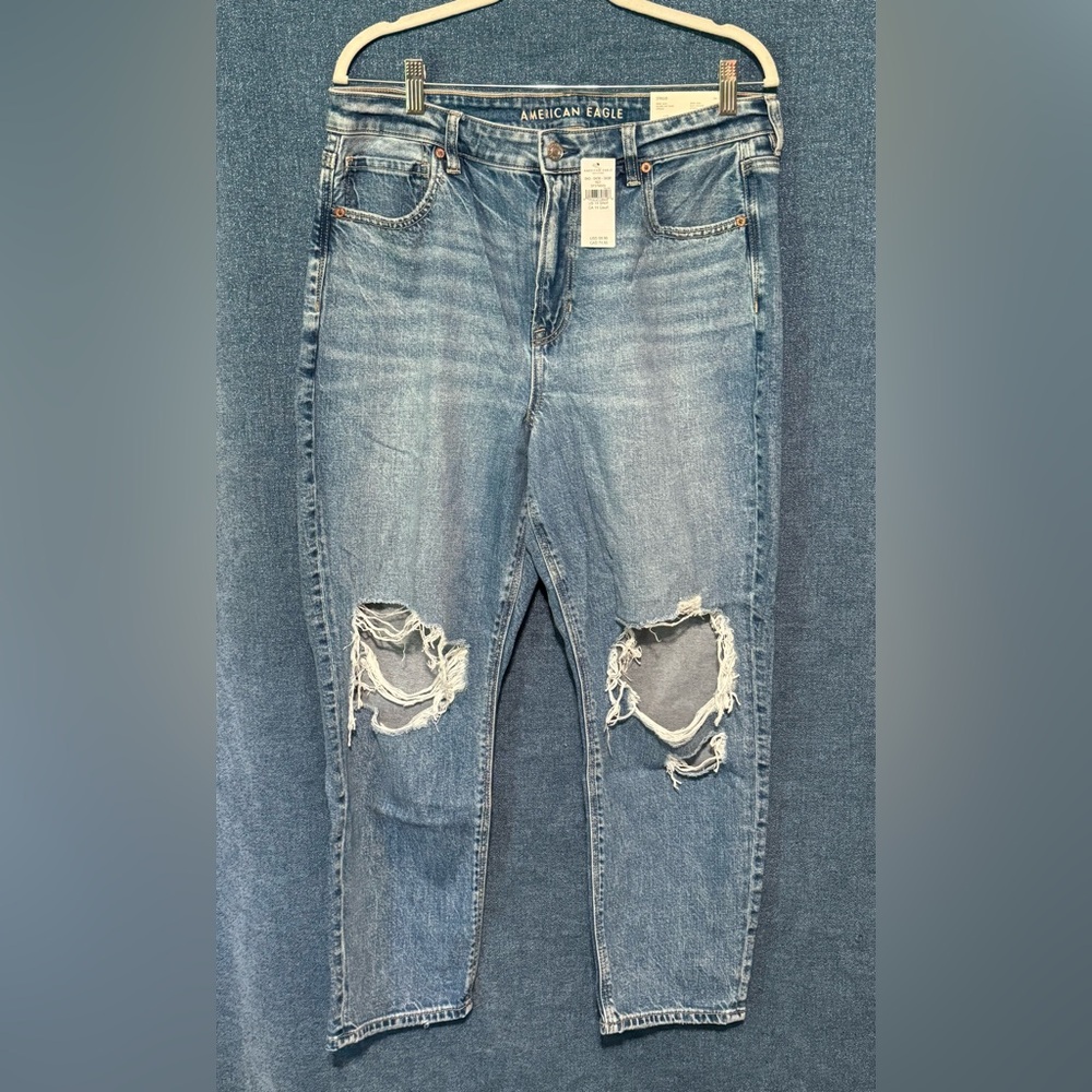 AE strigid distressed mom jean- 14 short NWT